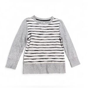 Lou & Grey Women’s XS Long Sleeve Shirt - Gray and Black Stripes Lightweight